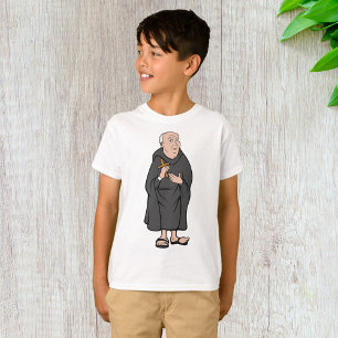 Mönch hält Kreuz in Robe mittelalterlich religiös T-Shirt