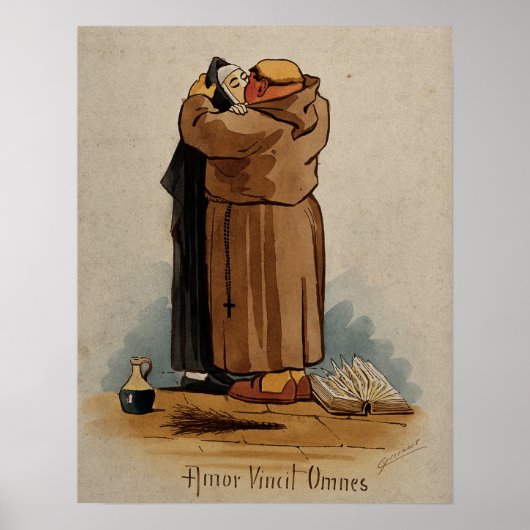 Mönch küsst Nonnen, Liebe erobert alles, Vintag Poster (Vorne)