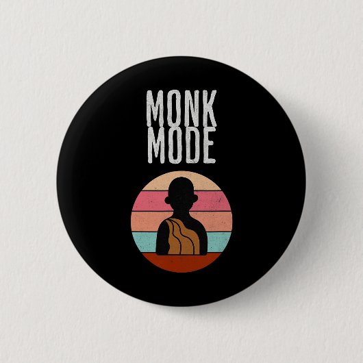 Mönch-Modus, Zen und Yoga, Meditation, buddhistisc Button (Vorderseite)