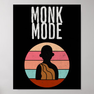 Mönch-Modus, Zen und Yoga, Meditation, buddhistisc Poster