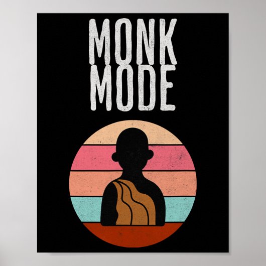 Mönch-Modus, Zen und Yoga, Meditation, buddhistisc Poster (Vorne)