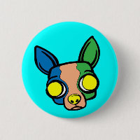 Mönch-Welpen-Button - Türkis