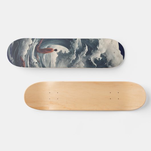 Mönch zwischen tobender Welle Skateboard Deck (Horizontal)