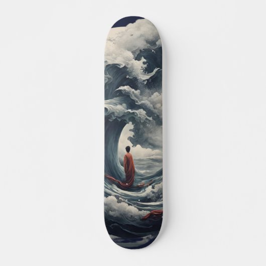 Mönch zwischen tobender Welle Skateboard Deck (Vorne)