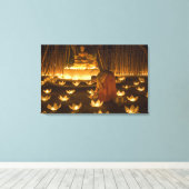 Mönche, die khom-liebige Kerzen und Laternen beleu Leinwanddruck (Insitu (Holzboden))