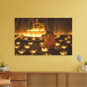 Mönche, die khom-liebige Kerzen und Laternen beleu Leinwanddruck (Insitu (Wohnzimmer))