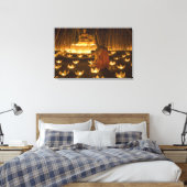 Mönche, die khom-liebige Kerzen und Laternen beleu Leinwanddruck (Insitu (Schlafzimmer))