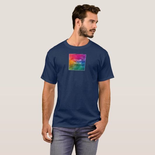 Mönche für doppelseitige Print Navy Blue Add Image T-Shirt (Vorne ganz)