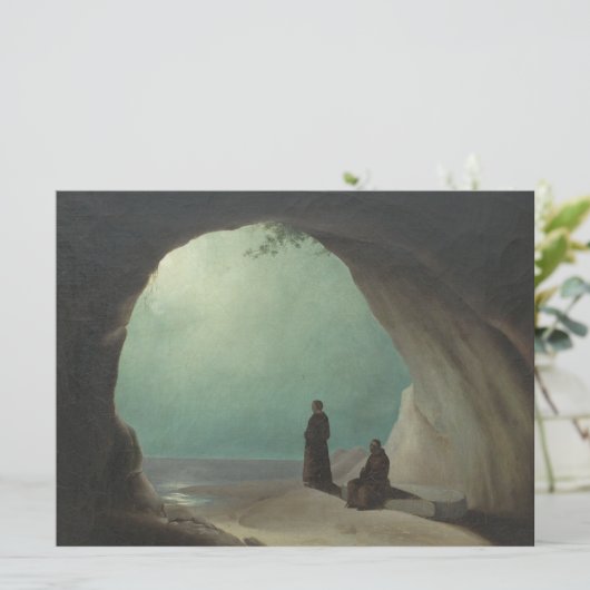 Mönche in Grotto (von Carl Blechen) Karte (Stehend Vorderseite)