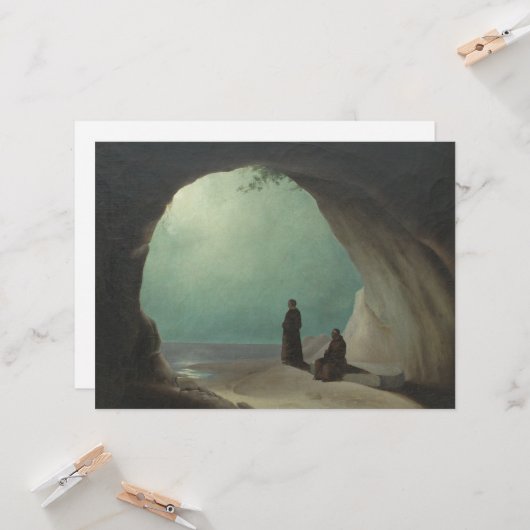 Mönche in Grotto (von Carl Blechen) Karte (Vorderseite/Rückseite Beispiel)
