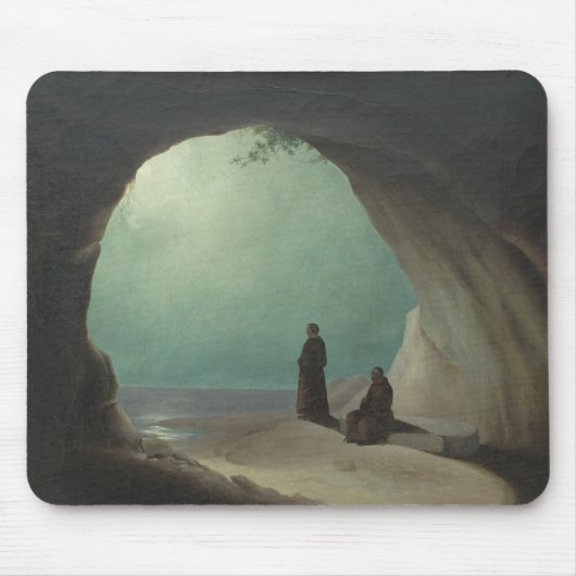 Mönche in Grotto (von Carl Blechen) Mousepad (Vorne)