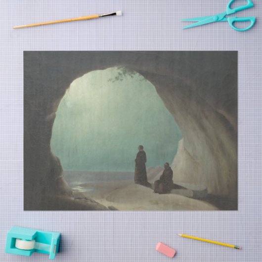 Mönche in Grotto (von Carl Blechen) Seidenpapier (Basteln)