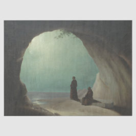 Mönche in Grotto (von Carl Blechen) Seidenpapier