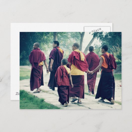 Mönche in Sarnath Postcard Postkarte (Vorne/Hinten)