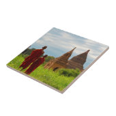 Mönche mit alten Tempeln Fliese (Seite)