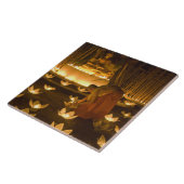 Mönche zur Beleuchtung khom-gelber Kerzen und Late Fliese (Seite)