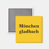 Mönchengladbach Schild Gold Gleb Magnet (Vorderseite/Rückseite)