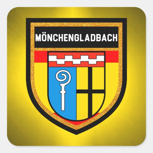 Mönchengladbachfahne Quadratischer Aufkleber (Vorderseite)