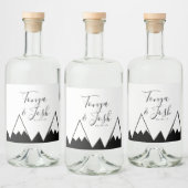 Monchrome Berggipfel Alkoholflaschenetikett (Flaschen)