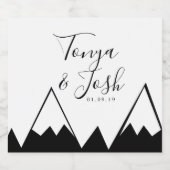 Monchrome Berggipfel Alkoholflaschenetikett (Einzelnes Label)