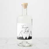 Monchrome Berggipfel Alkoholflaschenetikett (Vorderseite)