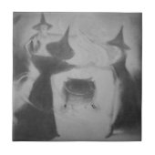 Monchrome Hexenzauber-Zauber Fliese (Vorderseite)