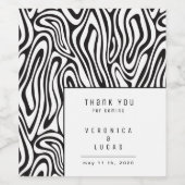 Monchrome Hochzeit im modernen Muster Weinetikett (Einzelnes Label)