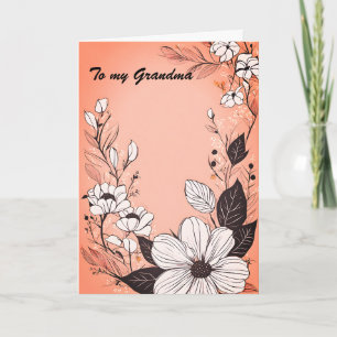 Monchrome Linie Art Wreath am Tag der Korallenmutt Feiertagskarte