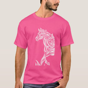 Monchrome Pferde Kunst, Dichtung und Musik T-Shirt