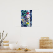 Mönchsstatue Jizo mit Bib und Hut Poster (Küche)