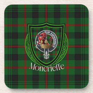 Moncrieffe schottischer Clan Tartan & Wappen Getränkeuntersetzer