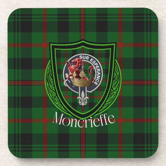 Moncrieffe Scottish Clan Tartan & Crest Getränkeuntersetzer (Vorderseite)