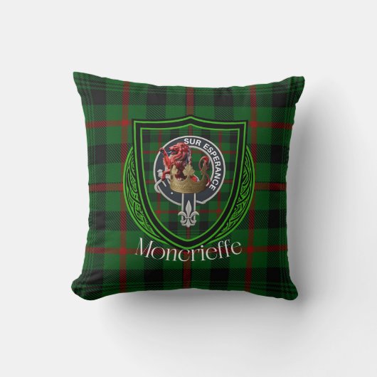 Moncrieffe Scottish Clan Tartan & Crest Kissen (Vorderseite)