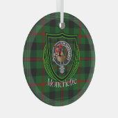 Moncrieffe Scottish Clan Tartan & Crest Ornament Aus Glas (Vorderseite Rechts)