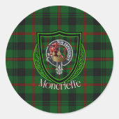 Moncrieffe Scottish Clan Tartan & Crest Runder Aufkleber (Vorderseite)
