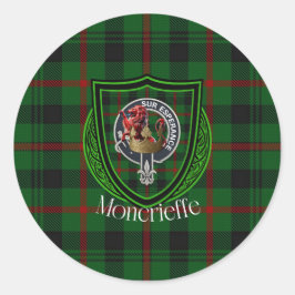 Moncrieffe Scottish Clan Tartan & Crest Runder Aufkleber