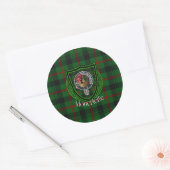 Moncrieffe Scottish Clan Tartan & Crest Runder Aufkleber (Umschlag)