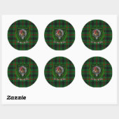 Moncrieffe Scottish Clan Tartan & Crest Runder Aufkleber (Blatt)