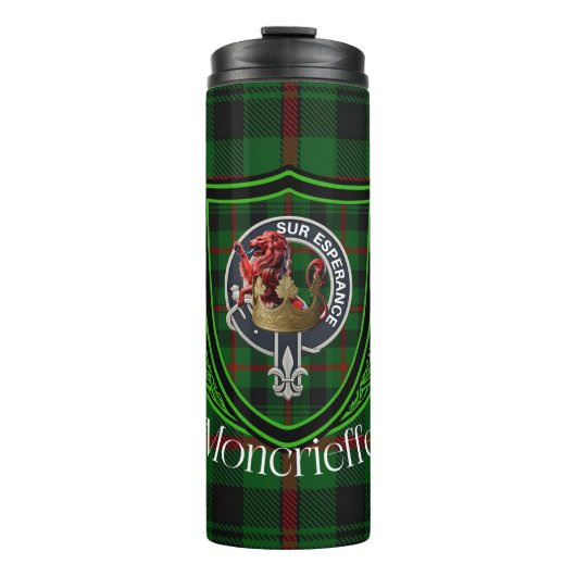 Moncrieffe Scottish Clan Tartan & Crest Thermosbecher (Vorderseite)