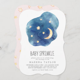 Mond and Stars Girl Baby Sprinkle Einladung