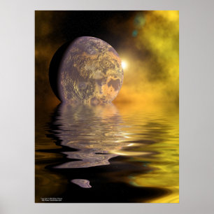 Mond auf dem Wasser Poster