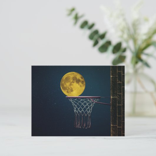 Mond auf Korb Postkarte (Stehend Vorderseite)