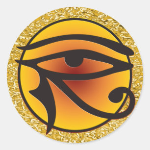 Mond-Auge des Horus GoldSpritzers Runder Aufkleber