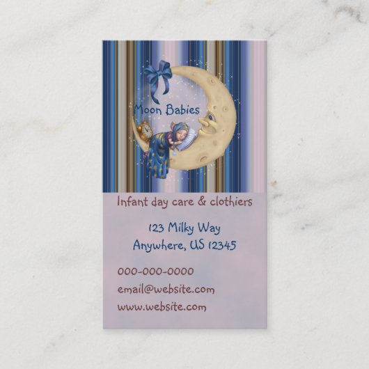 Mond-Baby-Elf Visitenkarte (Vorderseite)