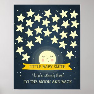 Mond Baby Shower Gästebuch Sterne Zum Mond
