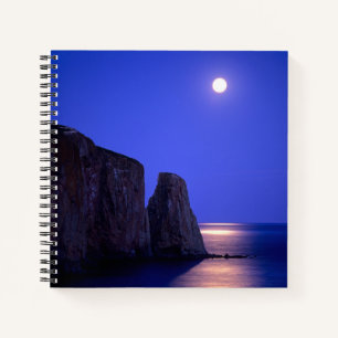 Mond bei Dämmerung Perce-Felsen Gaspé-Küste Queb Notizblock