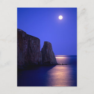 Mond bei Dämmerung   Perce-Felsen Gaspé-Küste Queb Postkarte