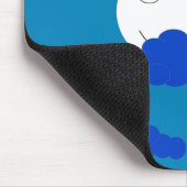 Mond bei frühem Dämmerlicht: Blau Mousepad (Ecke)