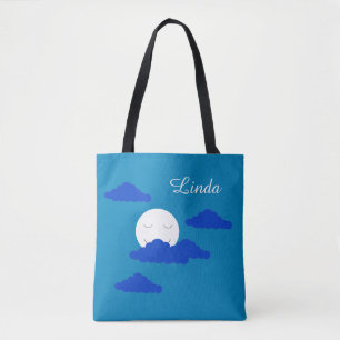 Mond bei frühem Dämmerlicht: Blau Tasche