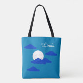 Mond bei frühem Dämmerlicht: Blau Tasche (Rückseite)